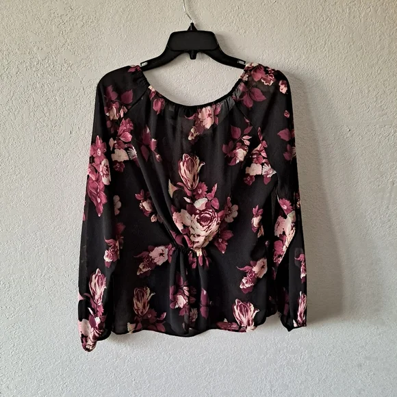 George Purple Floral long Sleeve Blouse - Picture 5 of 7